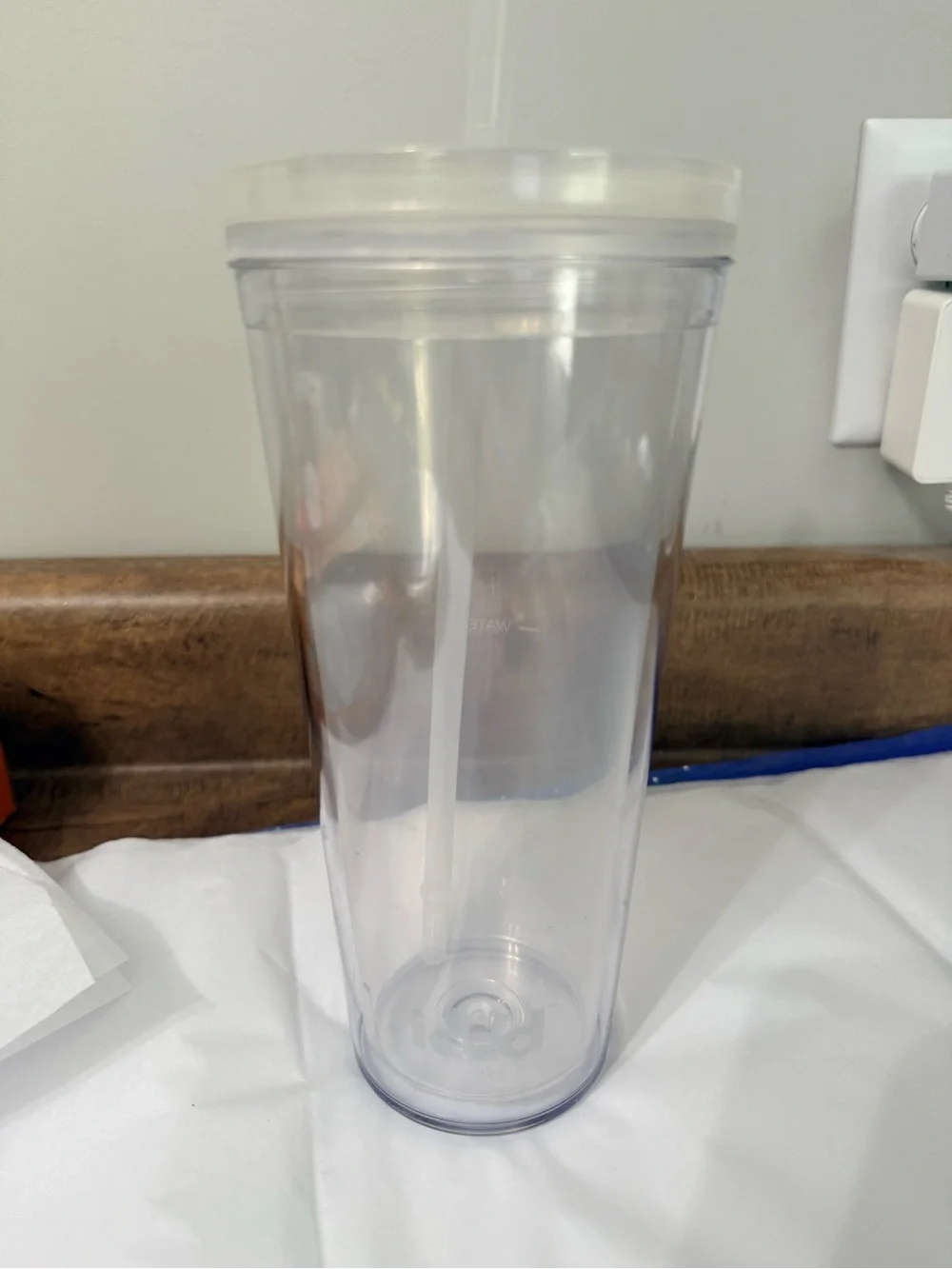 Mr. Coffee Iced Clear Tumbler Cup With Lid & Straw 22 Oz